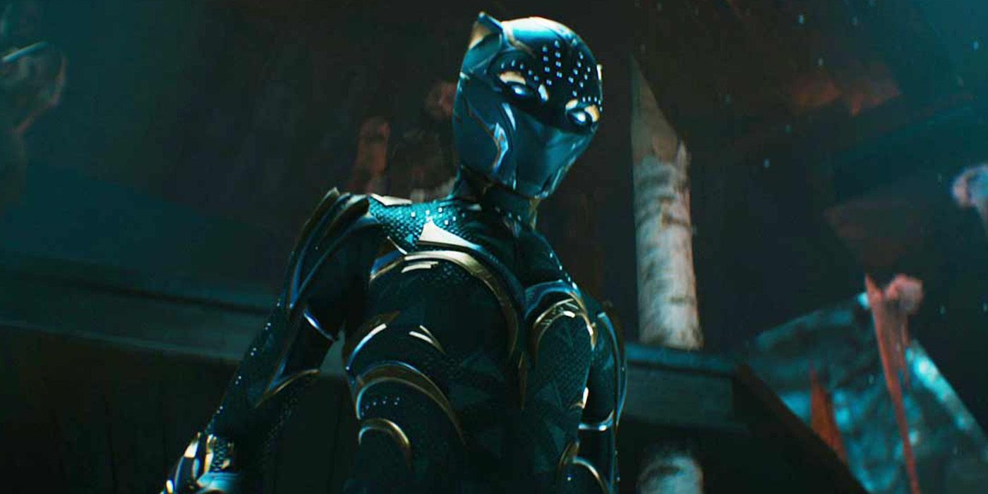 Shuri as the new Black Panther in Black Panther: Wakanda Forever.