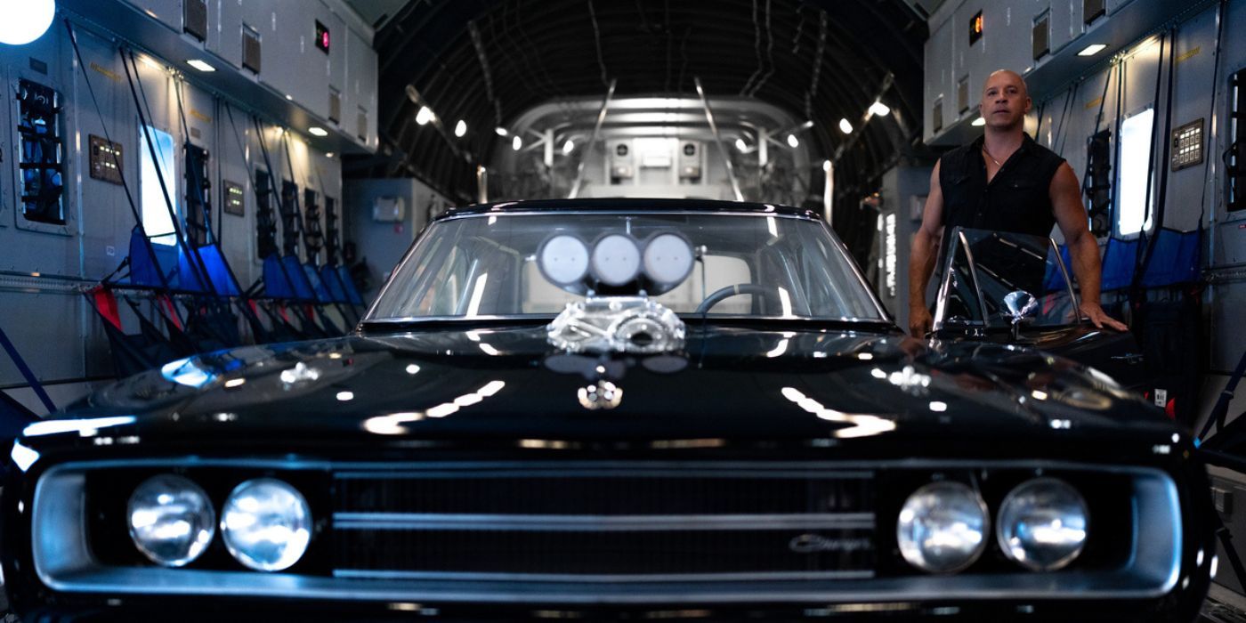 Vin Diesel as Dom with his signature 1970 Dodge Charger R/T in Fast X